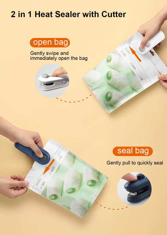 Mini Heat Bag Sealing Machine Portable Food Saver & Snack Sealer