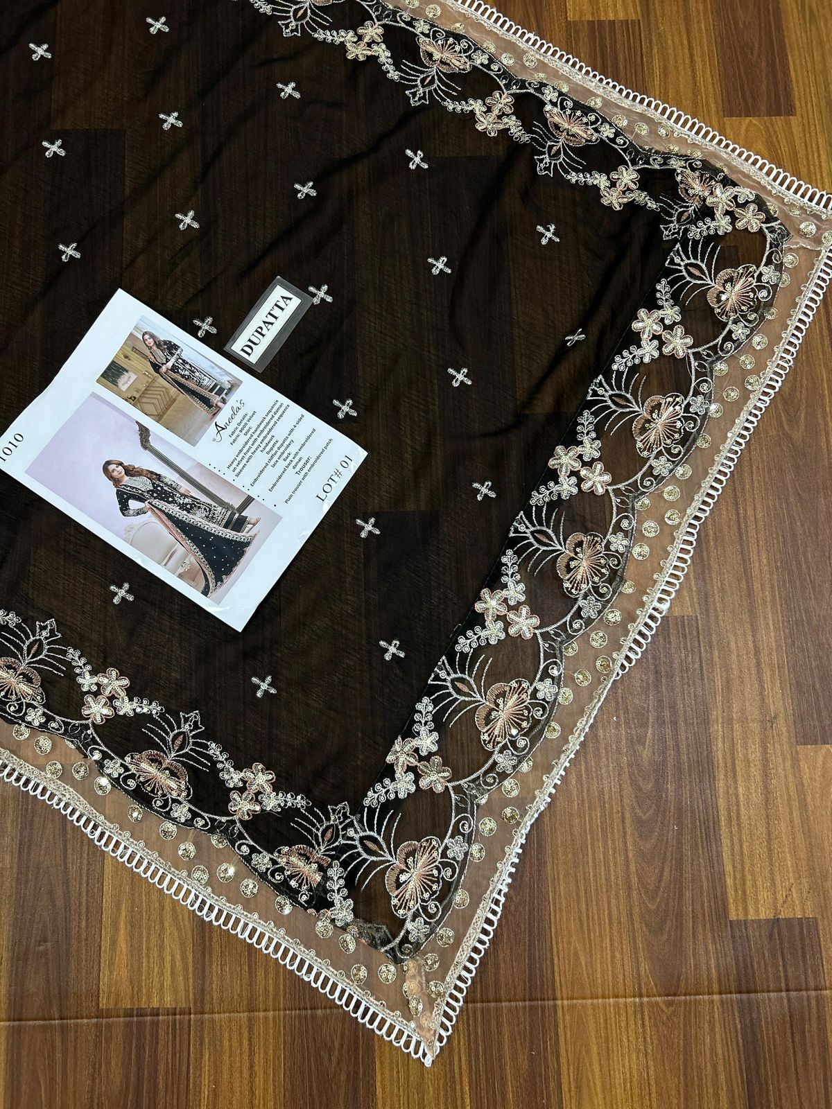 ANEELA'S velvet embroidered hand embellished luxury unstitched 3pc