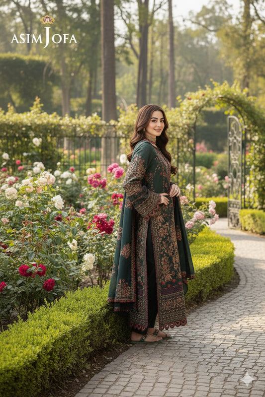 ASIM JOFA dhanak embroidered & embroidered shawl luxury unstitched 3pc