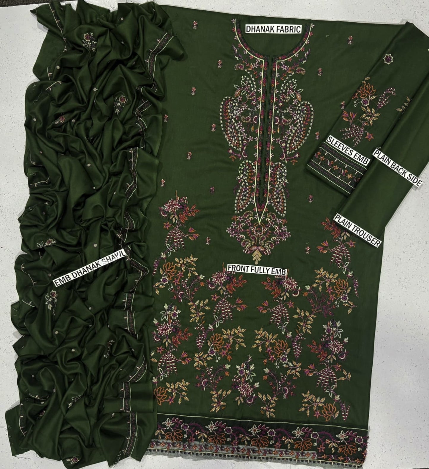ASIM JOFA dhanak embroidered & embroidered shawl luxury unstitched 3pc