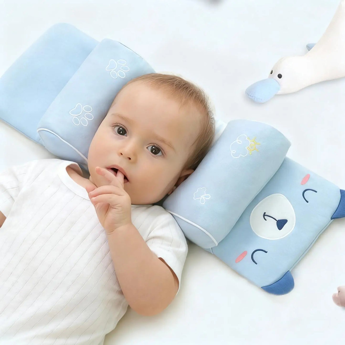 Baby Shaping Head Support Pillow – Soft Memory Foam Newborn Head Protection Cushion