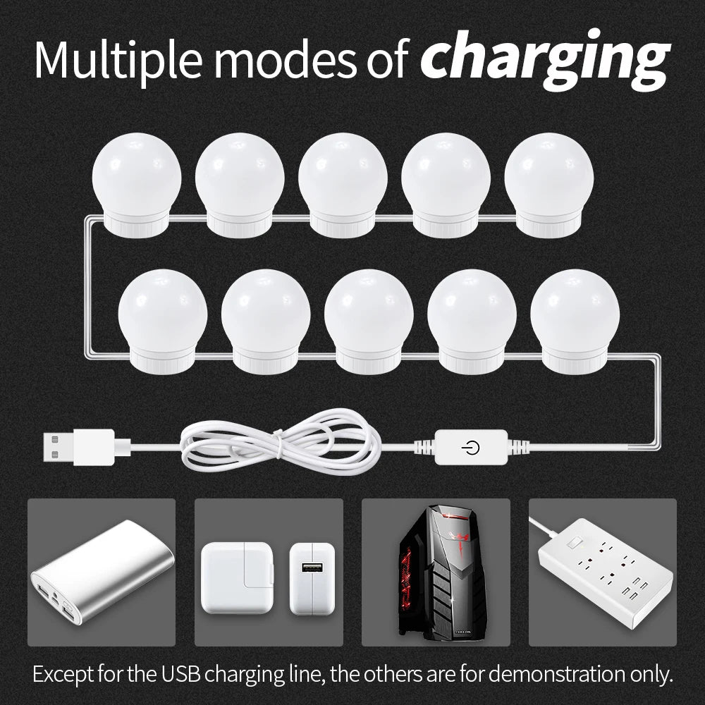 LED Vanity Mirror Lights 14 Dimmable Bulbs for Makeup Desk