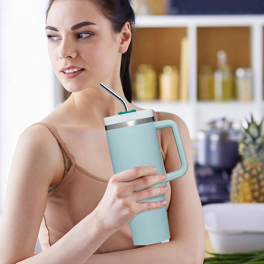 5 Pcs Reusable Stainless Steel Straws with Cleaning Brush