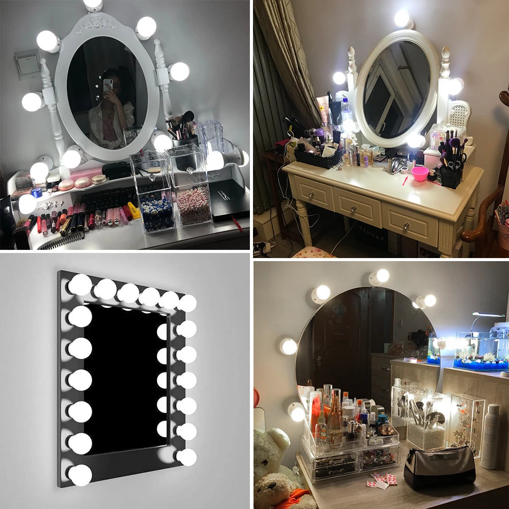 LED Vanity Mirror Lights 14 Dimmable Bulbs for Makeup Desk