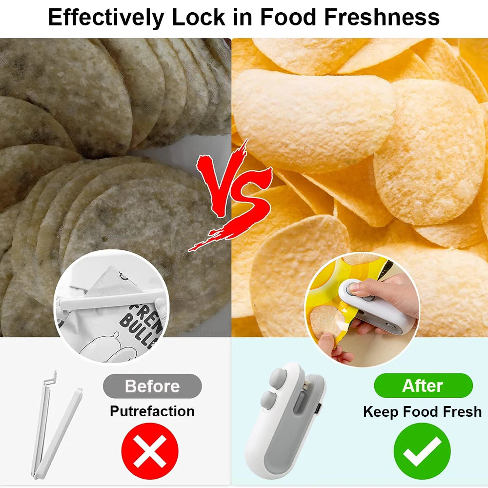 Mini Heat Bag Sealing Machine Portable Food Saver & Snack Sealer