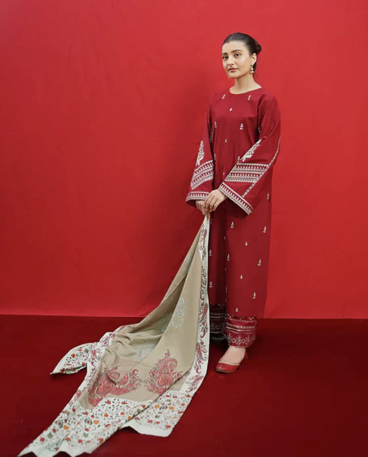 URGE dhanak embroidered unstitched 3pc