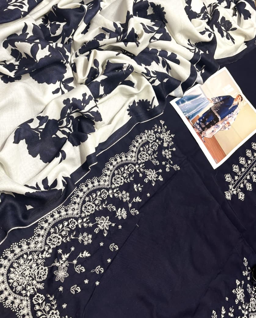 ZARA SHAJAHAN dhanak embroidered luxury unstitched 3pc