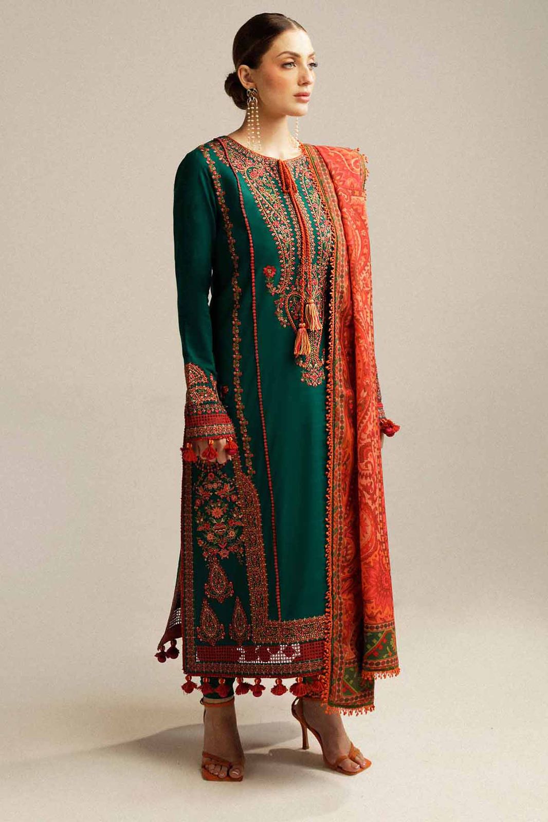HUSSAIN REHAR dhanak embroidery luxury unstitched 3pc