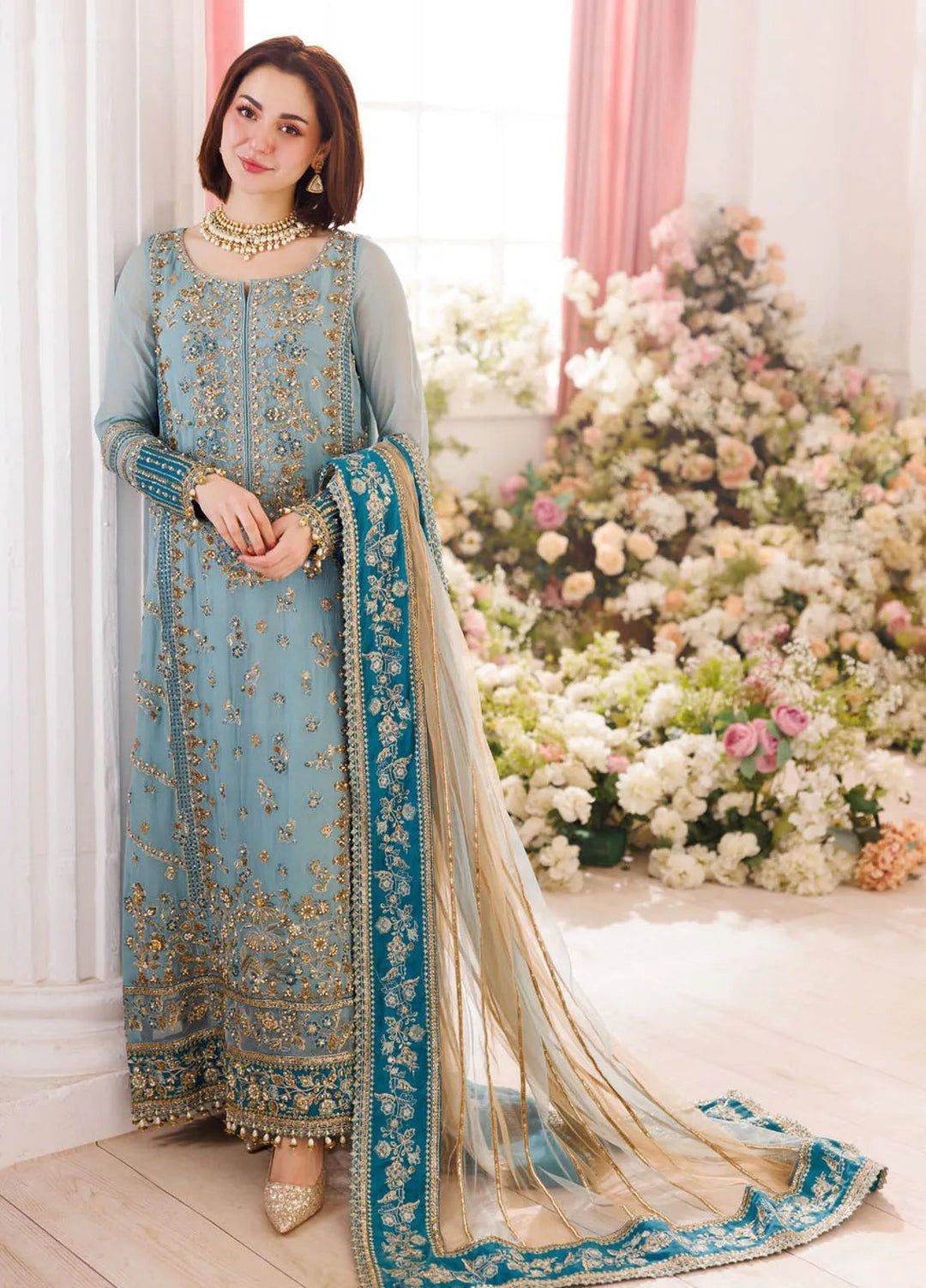 CHARIZAM chiffon embroidered hand embellished luxury unstitched 3pc