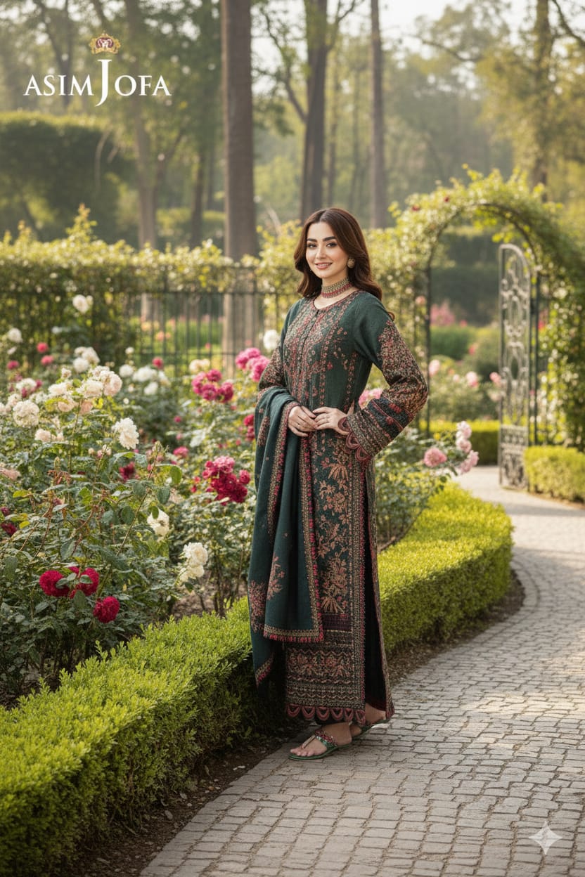 ASIM JOFA dhanak embroidered &amp; embroidered shawl luxury unstitched 3pc